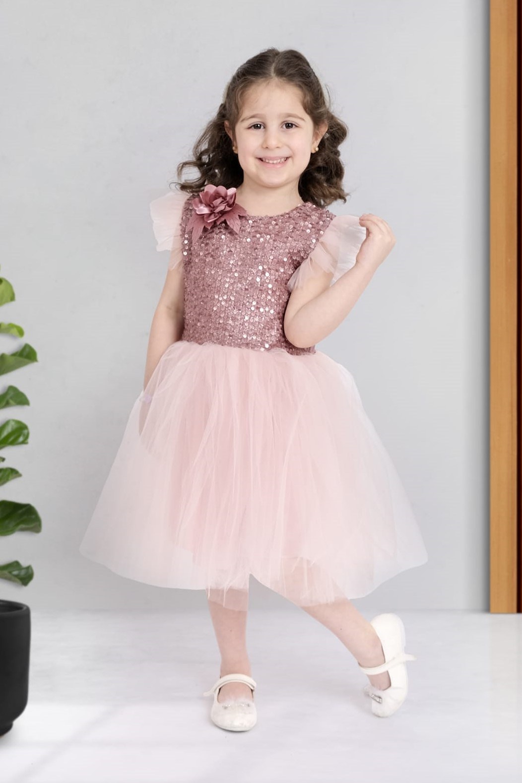 Tüllü Kız Çocuk KPL Elbise — PEMBE